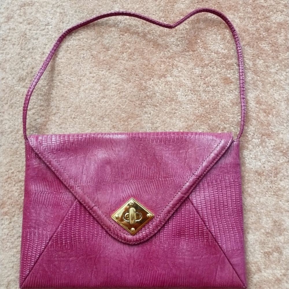Kat Landry purple envelope clutch purse
